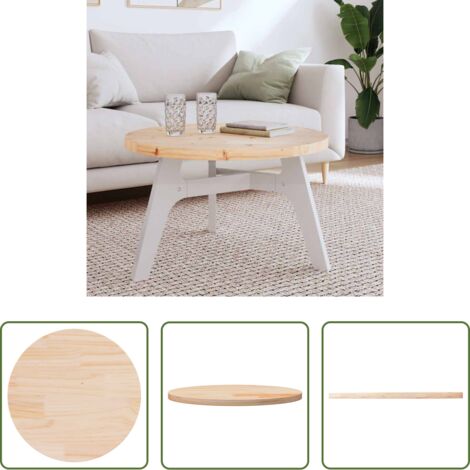 vidaXL Pino -  Tablero de mesa redondo madera maciza de pino Ø70x3 cm