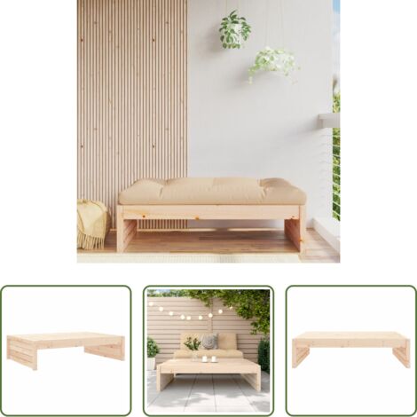 vidaXL Pino -  Taburete de jardín madera maciza de pino 120x80 cm