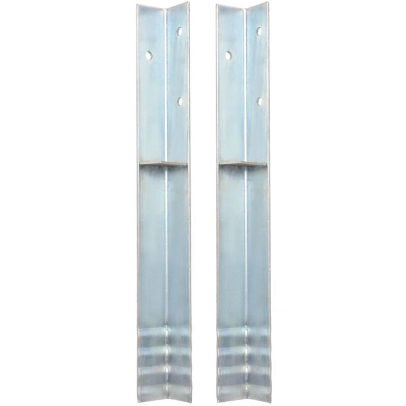 Vidaxl - Piquet de sol en forme de l 2 pcs Acier galvanisé 5 x 5 x 50 cm