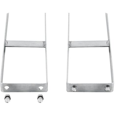 vidaXL Piquets de clôture de sol 2 pcs pour clôture en WPC Acier 40 cm