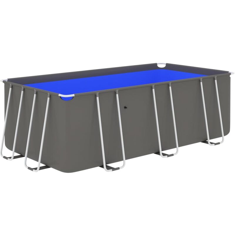 

Piscina con estructura de acero antracita 400x207x122 cm