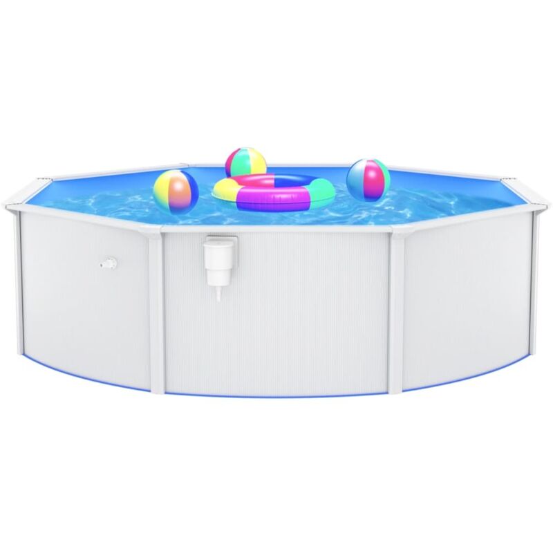 Vidaxl Piscina Con Pareti In Acciaio Rotonda 460x120 Cm Bianca