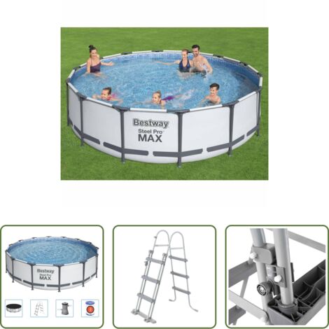 vidaXL Piscina da esterno - Bestway Set Piscina Steel Pro MAX 427x107 cm