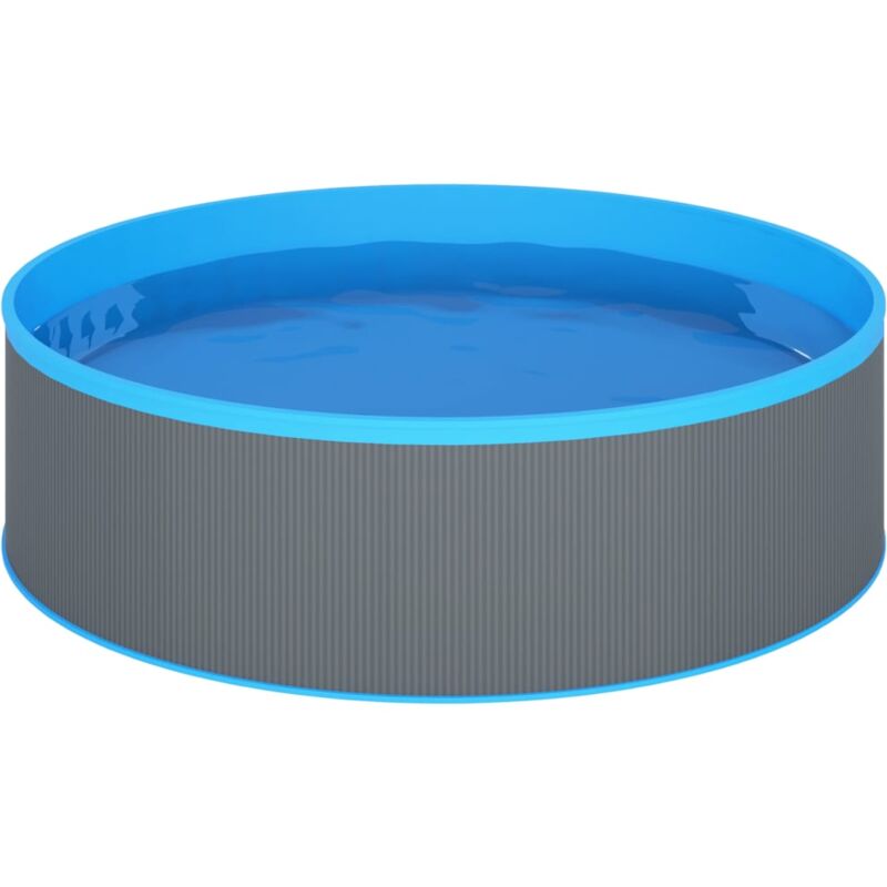 

vidaXL Piscina de chapoteo con escalera de 4 peldaños 350x90 cm gris