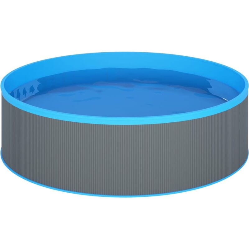 

Piscina de chapoteo con escalera y bomba 350x90 cm gris - Vidaxl