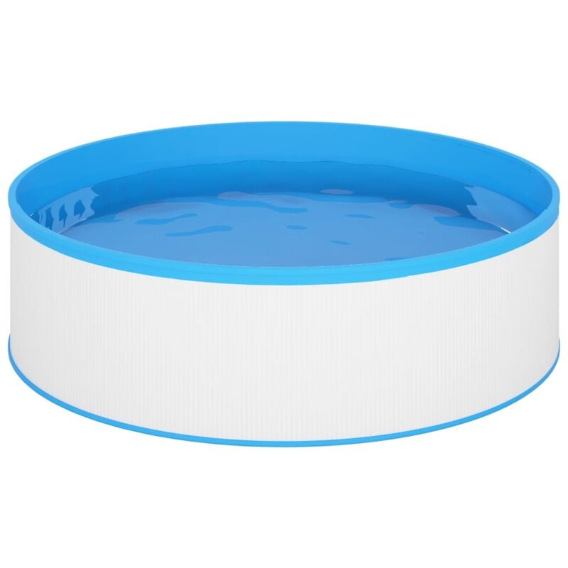 

vidaXL Piscina de chapoteo skimmer colgante y bomba 350x90 cm blanco
