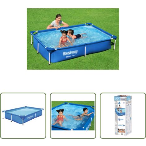 vidaXL Piscina sobre suelo - Bestway Piscina Steel Pro 221x150x43 cm