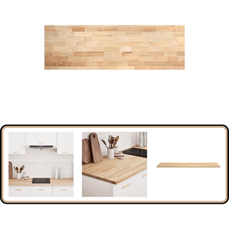 Plan de travail de cuisine bois de chêne massif rectangulaire - Vidaxl