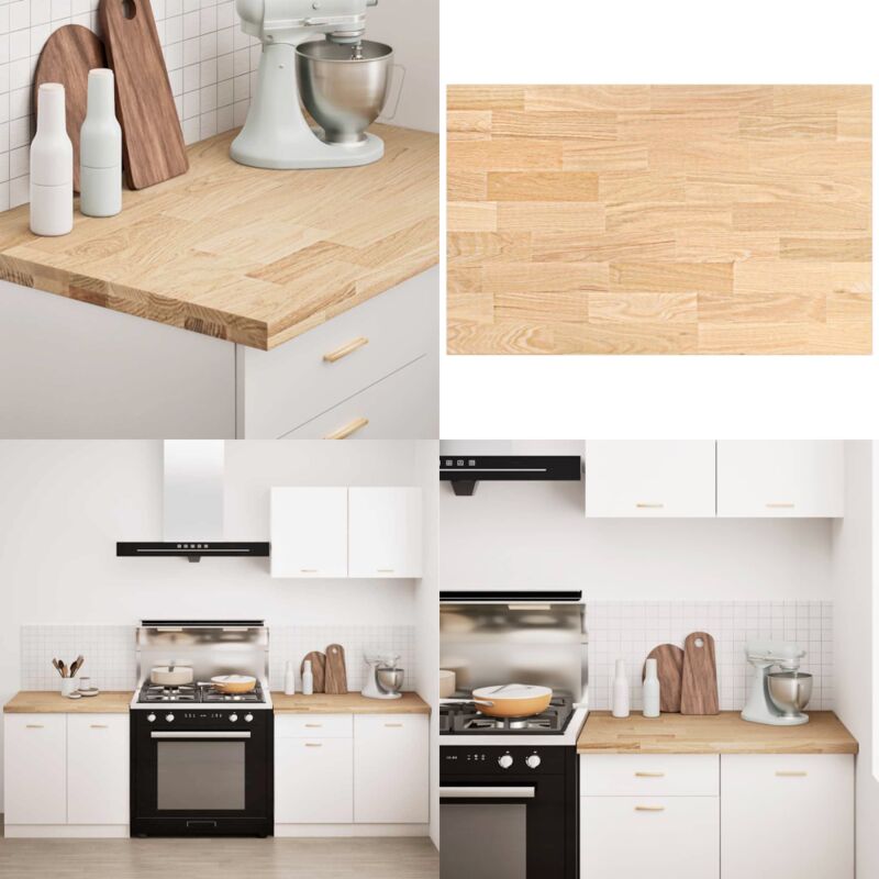 Plan de travail de cuisine bois de chêne massif rectangulaire - Vidaxl