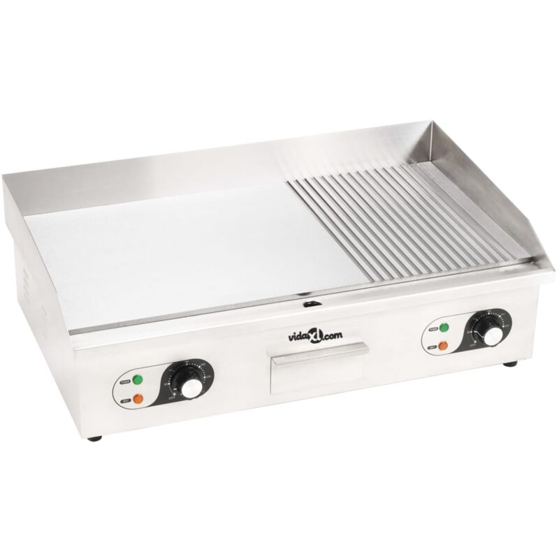 

Plancha eléctrica de cocina acero inoxidable 4400 W 71x43x24 cm - Plateado - Vidaxl