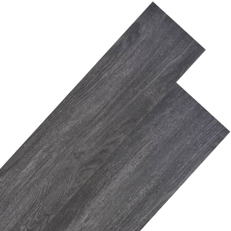 Planches de plancher PVC Non auto-adhésif 5,26 m² Noir et blanc vidaXL