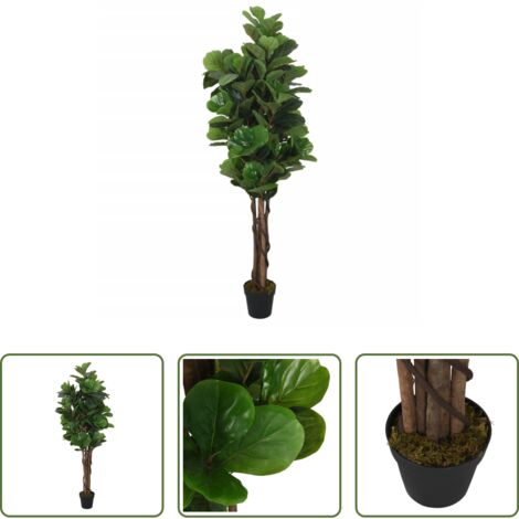 vidaXL Planta artificial -  Higuera de hojas de violín artificial 180 hojas verde 150 cm