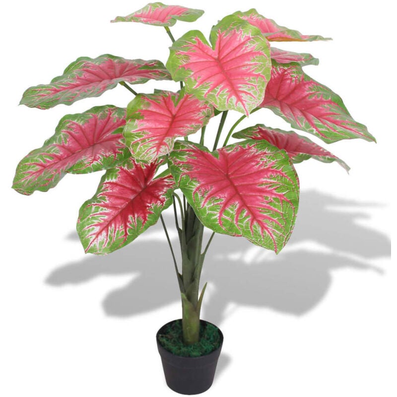 

vidaXL Planta Artificial con Macetero de Caladium 70 cm Verde y Roja - Verde