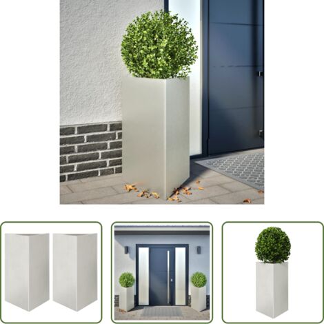 vidaXL Plantas en macetero -  Jardineras triangulares 2 uds acero inoxidable 50x43x75 cm