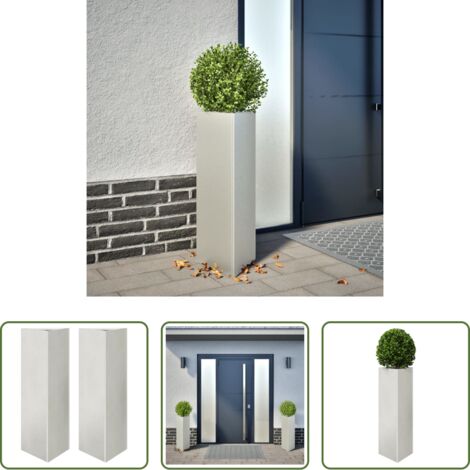vidaXL Plantas en macetero -  Jardineras triangulares 2 uds acero negro 30x26x75 cm