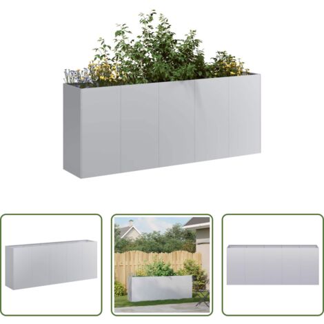 vidaXL Plantas -  Jardinera 200x40x80 cm de acero galvanizado