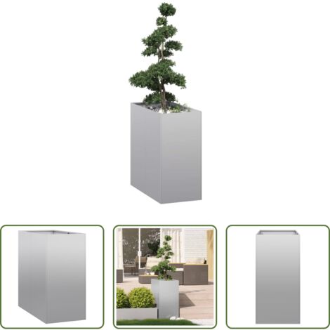 vidaXL Plantas -  Jardinera 40x80x80 cm de acero galvanizado