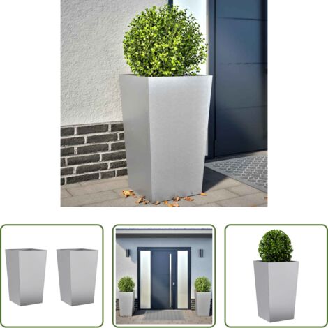 vidaXL Plantas -  Jardineras 2 uds acero inoxidable 45x45x75 cm