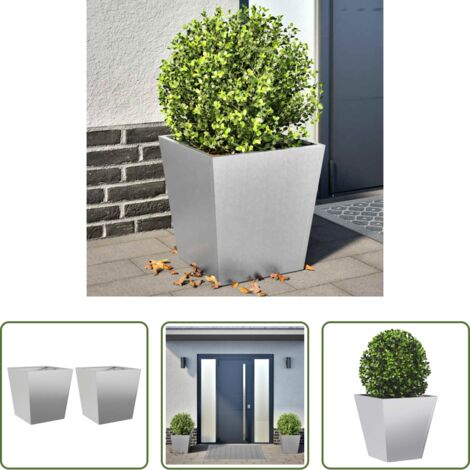 vidaXL Plantas -  Jardineras 2 unidades acero galvanizado 40x40x40 cm