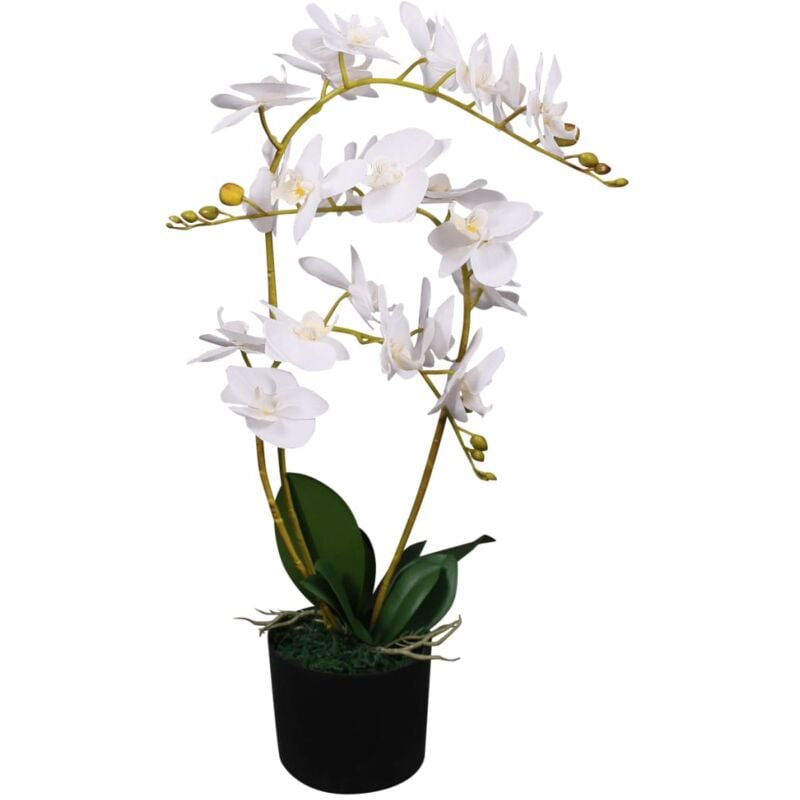 Vidaxl - Plante artificielle avec pot Orchidée 65 cm Blanc Blanc