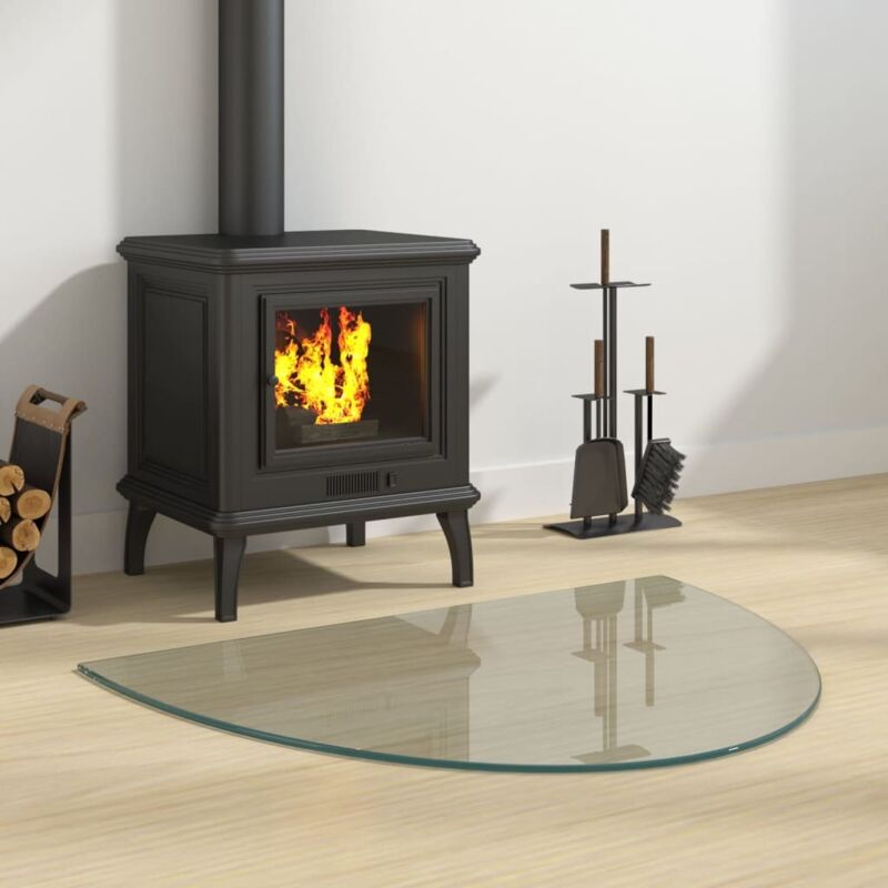Vidaxl - Plaque de verre de cheminée Demi-rond 800x600 mm