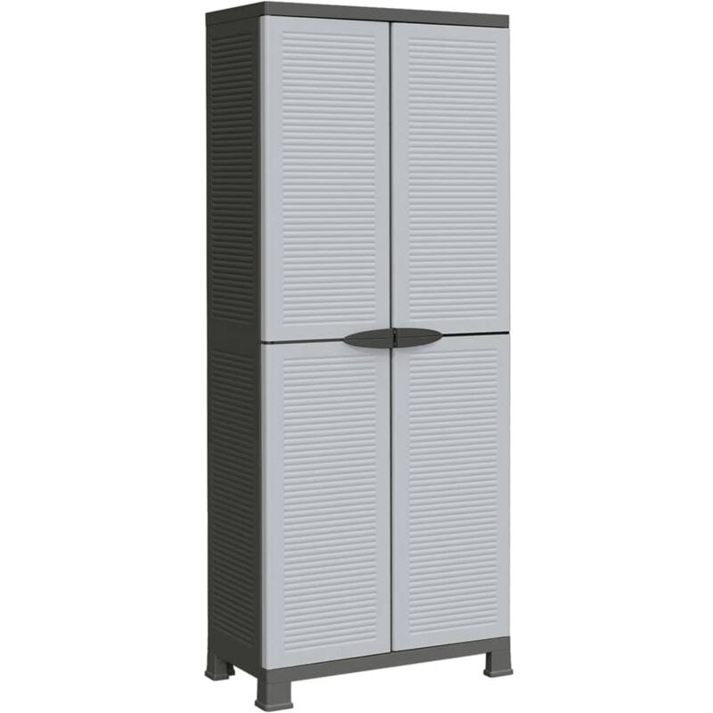 vidaXL Plastic Cabinet 68X39X171.5 Cm, Grey