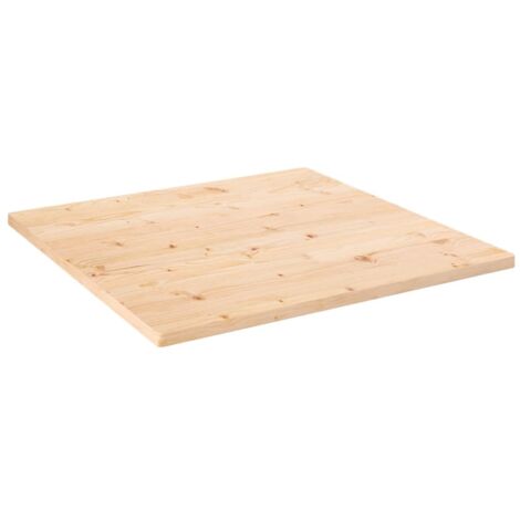 Vidaxl – Plateau de table carré en bois de pin massif 70 x 70 x 2,5 cm – Surface brute pour personnalisation – Angles arrondis pour sécurité