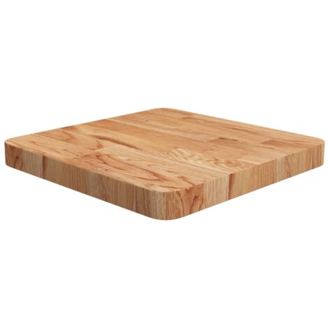 Vidaxl – Dessus de table carré 40x40x4 cm en bois de chêne massif – Finition vernie marron clair – Pour tables basses et d'appoint