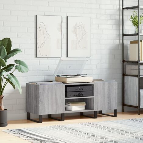 vidaXL Plattenregal Sonoma Grau 121x38x48 cm Holz