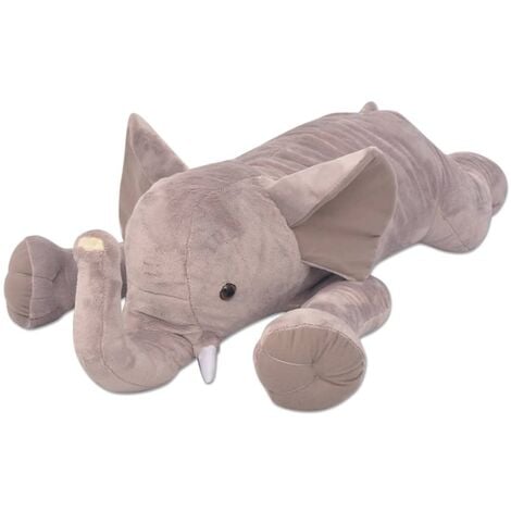 vidaXL Plush Cuddly Toy Elephant XXL 95 cm - Grey