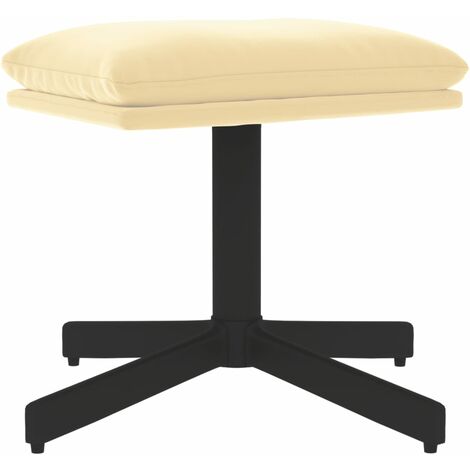 vidaXL Poggiapiedi Bianco Crema 60x60x36 cm in Velluto