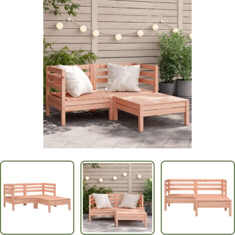 vidaXL Poggiapiedi da esterno -  Divano Giardino 2 Posti con Poggiapiedi Legno Massello Douglas