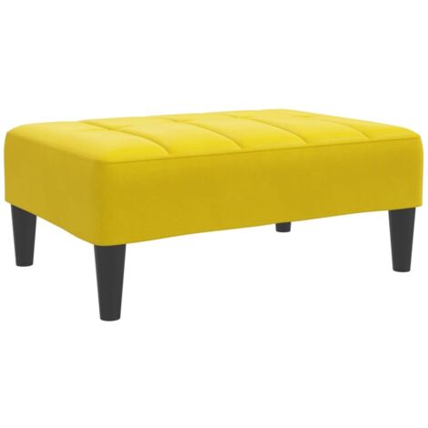 vidaXL Poggiapiedi Giallo 77x55x31 cm in Velluto