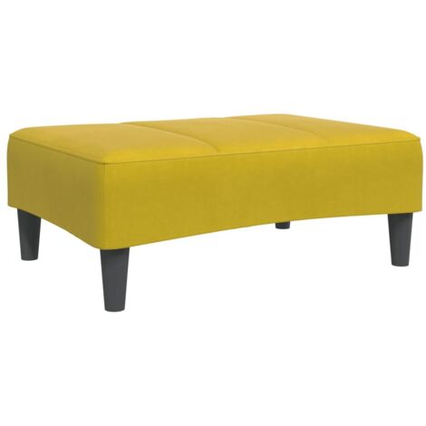 vidaXL Poggiapiedi Giallo 77x55x31 cm in Velluto