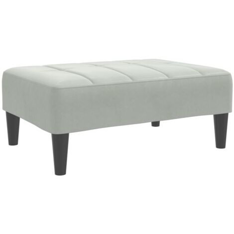 vidaXL Poggiapiedi Grigio Chiaro 77x55x31 cm in Velluto