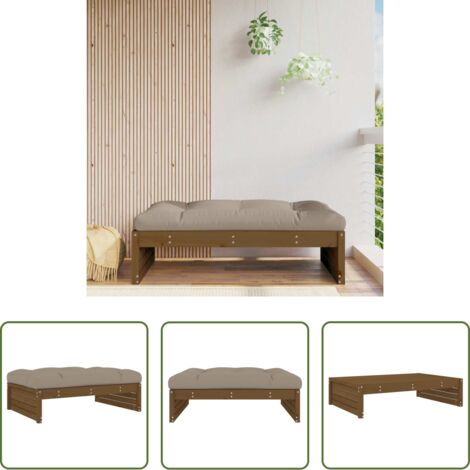 vidaXL Poggiapiedi in compensato -  Poggiapiedi Giardino Marrone Ambra 120x80cm Legno Massello Pino