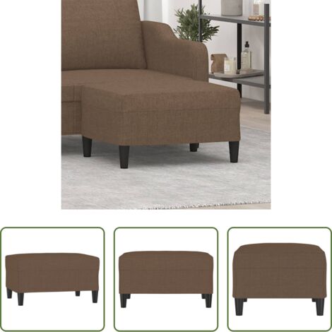 vidaXL Poggiapiedi in Compensato -  Poggiapiedi Marrone 70x55x41 cm in Tessuto