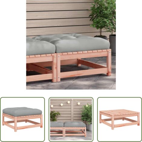 vidaXL Poggiapiedi in legno -  Poggiapiedi da Giardino con Cuscino Legno Massello di Douglas