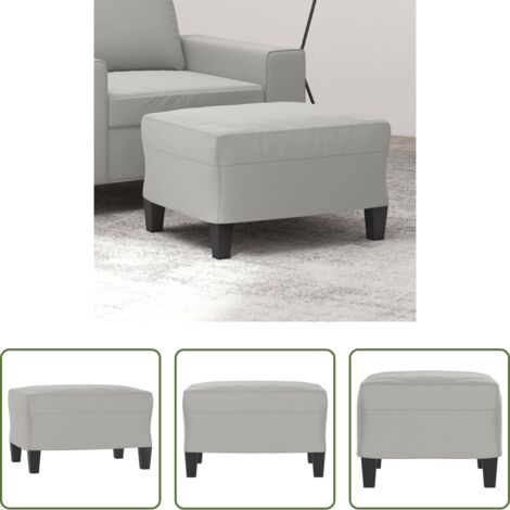vidaXL Poggiapiedi in tessuto -  Poggiapiedi Grigio Chiaro 60x50x41 cm in Tessuto Microfibra