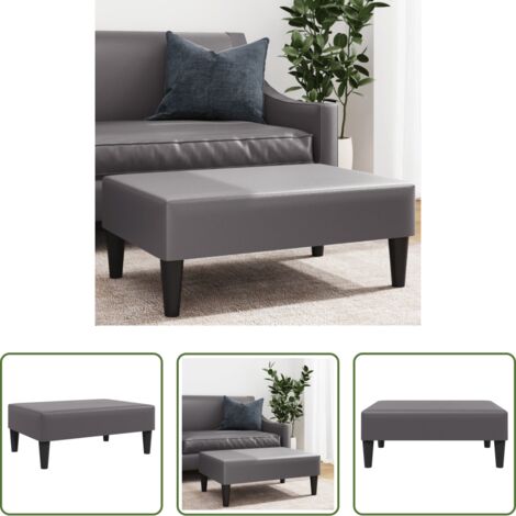 vidaXL Poggiapiedi moderni -  Poggiapiedi Grigio 77x55x31 cm in Similpelle