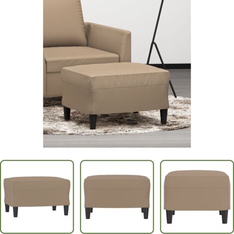 vidaXL Poggiapiedi per divano -  Poggiapiedi Cappuccino 60x50x41 cm in Similpelle