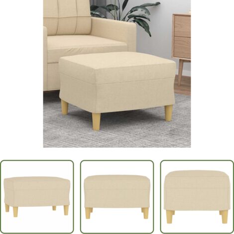 vidaXL Poggiapiedi per divano -  Poggiapiedi Crema 60x50x41 cm in Tessuto