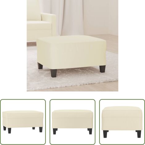 vidaXL Poggiapiedi per divano -  Poggiapiedi Crema 70x55x41 cm in Similpelle