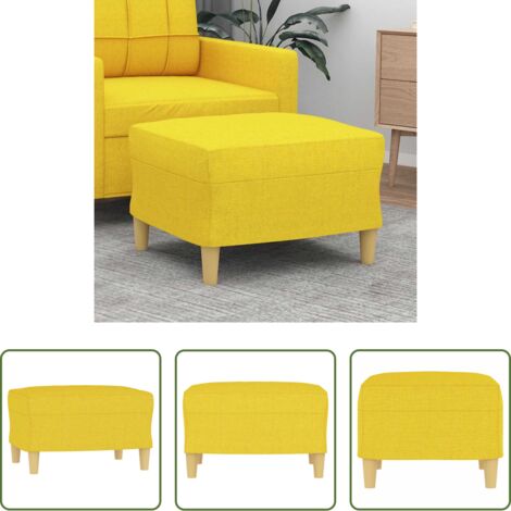 vidaXL Poggiapiedi per divano -  Poggiapiedi Giallo Chiaro 60x50x41 cm in Tessuto