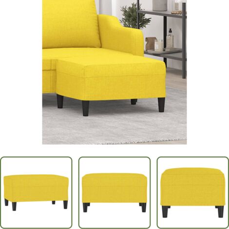 vidaXL Poggiapiedi per divano -  Poggiapiedi Giallo Chiaro 70x55x41 cm in Tessuto
