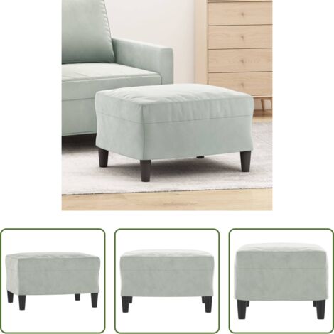 vidaXL Poggiapiedi per divano -  Poggiapiedi Grigio Chiaro 60x50x41 cm in Velluto
