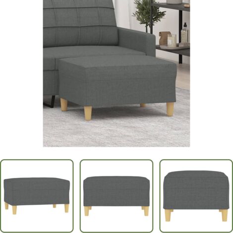 vidaXL Poggiapiedi per divano -  Poggiapiedi Grigio Scuro 70x55x41 cm in Tessuto
