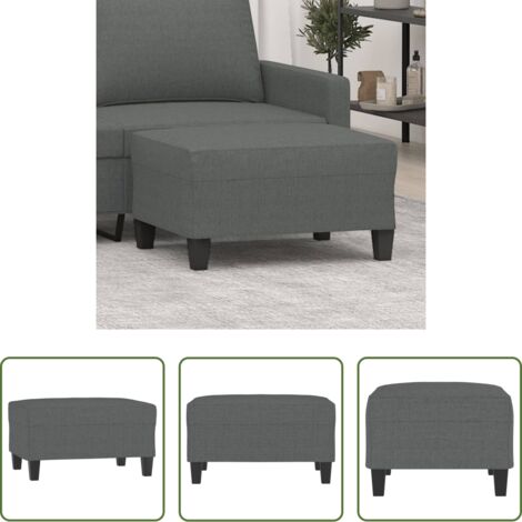 vidaXL Poggiapiedi per divano -  Poggiapiedi Grigio Scuro 70x55x41 cm in Tessuto