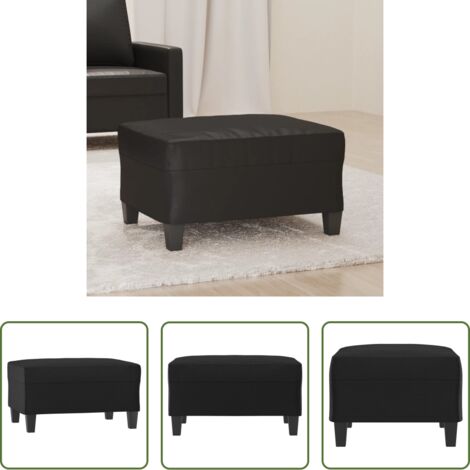vidaXL Poggiapiedi per divano -  Poggiapiedi Nero 70x55x41 cm in Similpelle