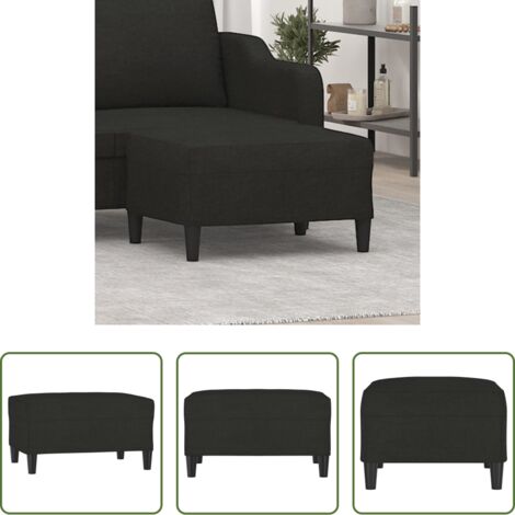 vidaXL Poggiapiedi per divano -  Poggiapiedi Nero 70x55x41 cm in Tessuto